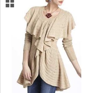 Ruffles Cardigan XS ANTHROPOLOGIE Leifnotes
